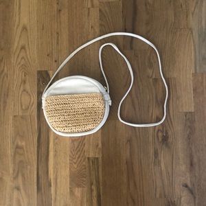 Anthropologie Leather and Raffia Crossbody